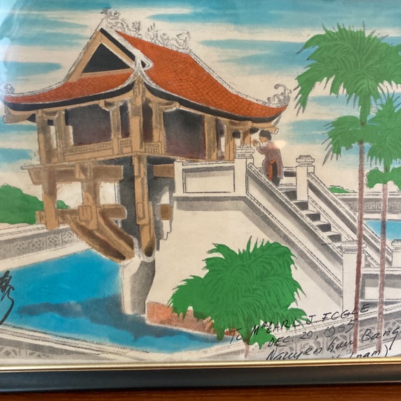 ☘️RARE! 1965 SIGNED VTG Framed Art Print with Black Frame - Picture 5 of 7